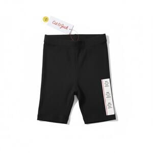 Cat & Jack Girls Black Ribbed Bike Shorts XS 4/5 Stretch NWT